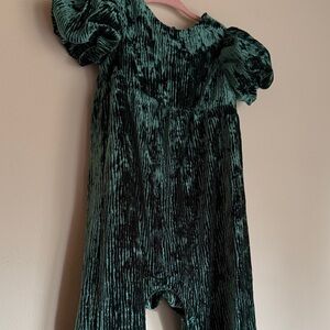 Cat & Jack Green Velvet Kids One Piece